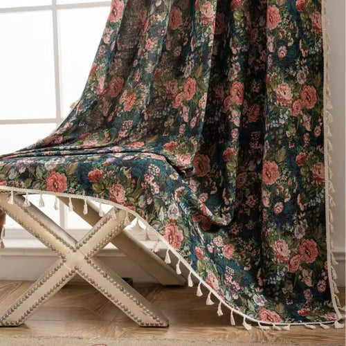 Curtain Soft Microfiber Floral Tapestry Elegant Design Cozy Atmosphere 0