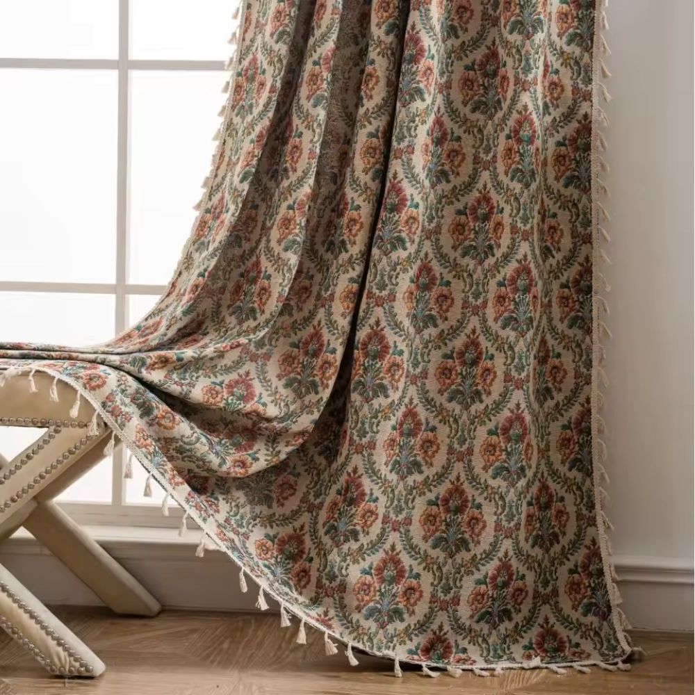 Curtain Soft Microfiber Floral Tapestry Elegant Design Cozy Atmosphere 4