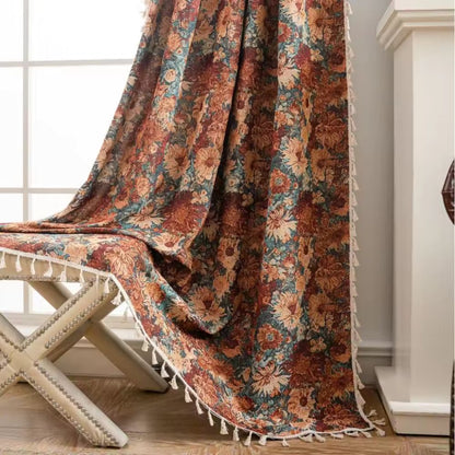 Curtain Soft Microfiber Floral Tapestry Elegant Design Cozy Atmosphere 5