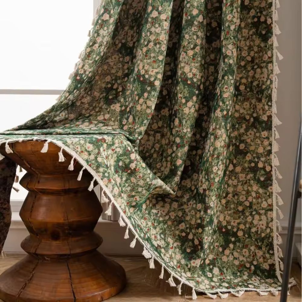 Curtain Soft Microfiber Floral Tapestry Elegant Design Cozy Atmosphere 8