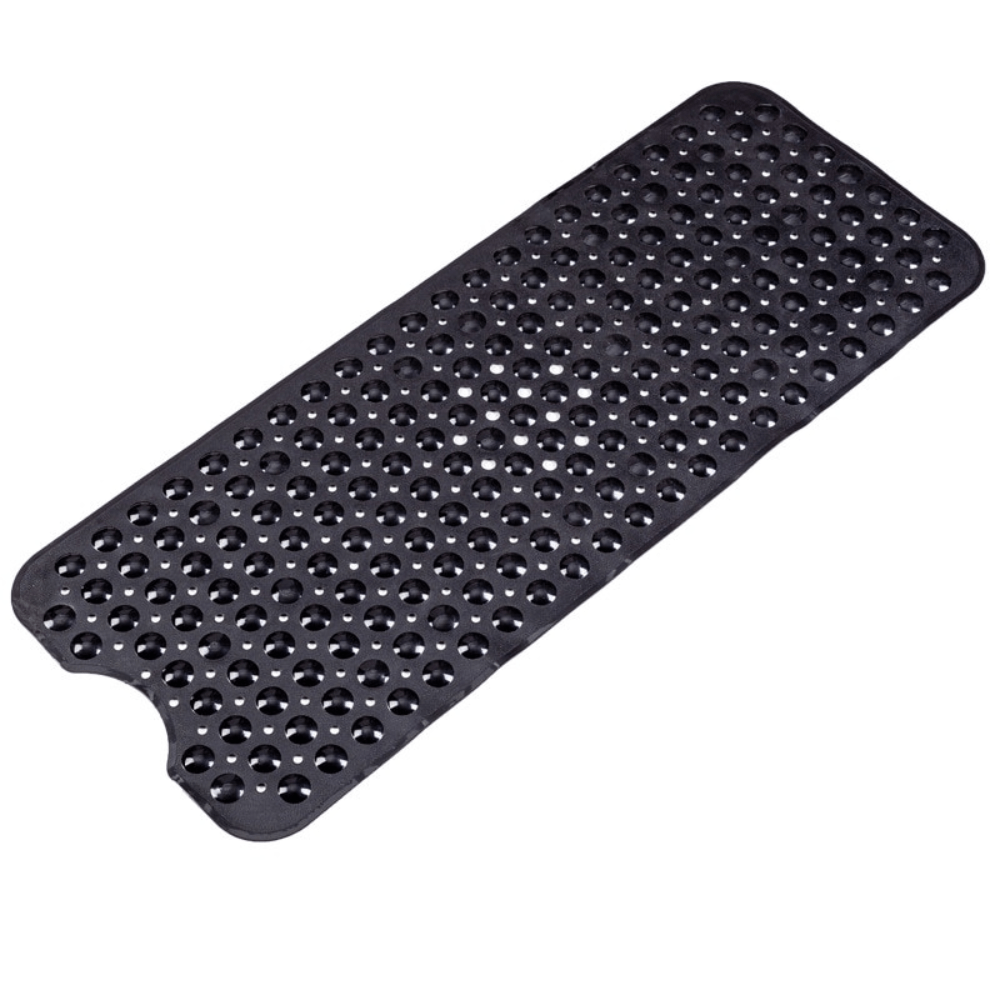 Elegant Black Bath Mat | Non-Slip Design for Safety & Comfort | Durable PVC Bathroom Rug 0