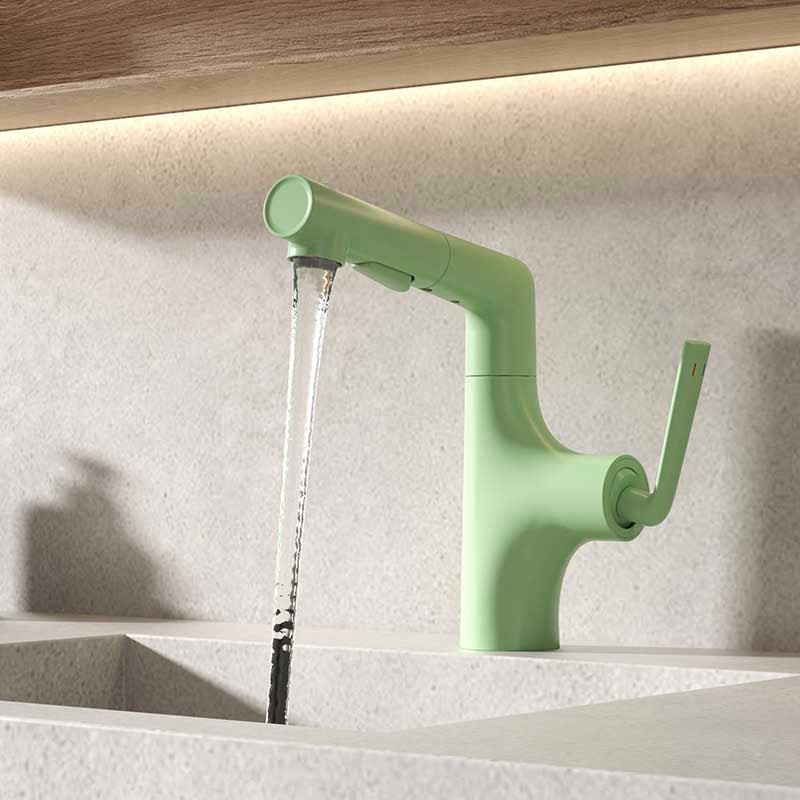 Elegant Brass Kitchen Faucet with Sprayer | Adjustable Height Pull-Out Basin Faucet 9