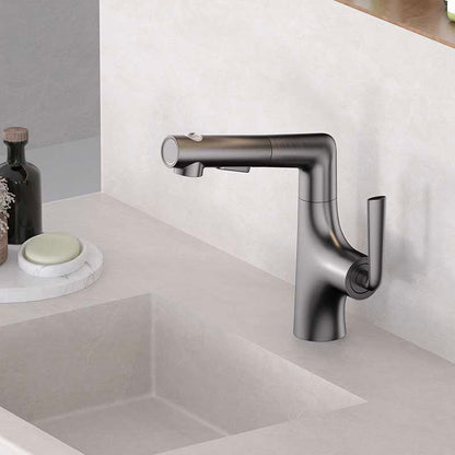 Elegant Brass bathroom Faucet with Sprayer | Adjustable Height Pull-Out Basin Faucet 1