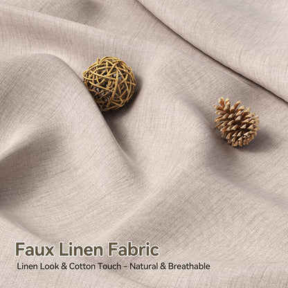 Elegant Farmhouse | Linen Shower Curtain with Tassel Accents | Soft Faux Linen for Stylish Bathroom Decor 3
