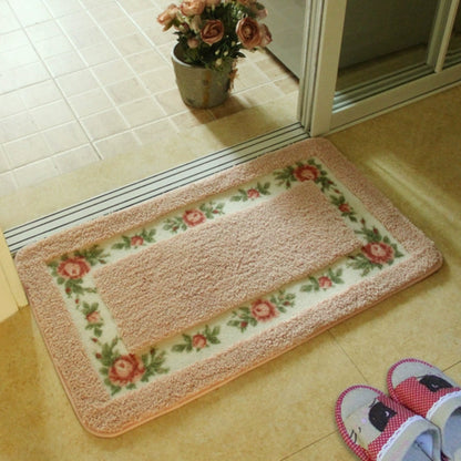 Elegant Floral Border Bath Mat | Quick-Dry Non-Slip Design for Safety and Comfort 8