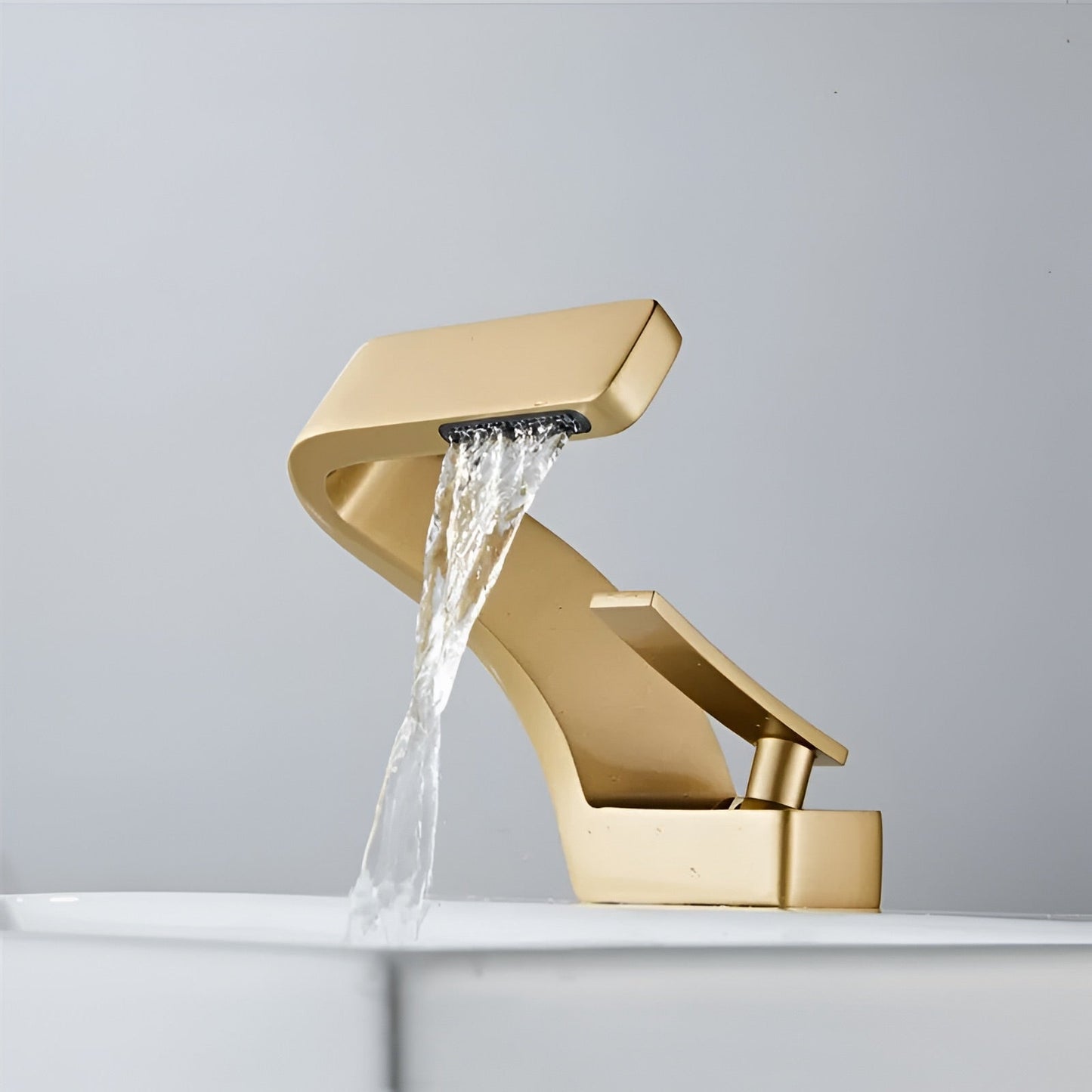 Elegant Waterfall Bathroom Sink Faucet with Eco-Friendly Design | Premium Brass Construction for Modern Homes 0