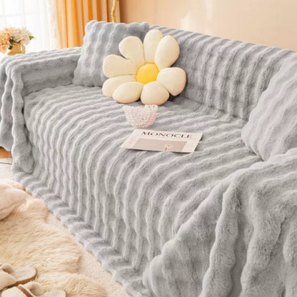 Faux Rabbit Fur Blanket Soft Sofa Cover Cozy Home Decor 6