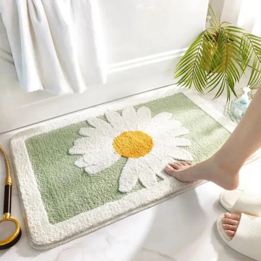 Fleur Plush | Non-Slip Bath Mat with Ultra-Soft Microfiber Surface | Floral Design for Everyday Comfort 0