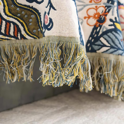 Floral Cotton Blanket | Reversible Design | Elegant All-Season Throw 3