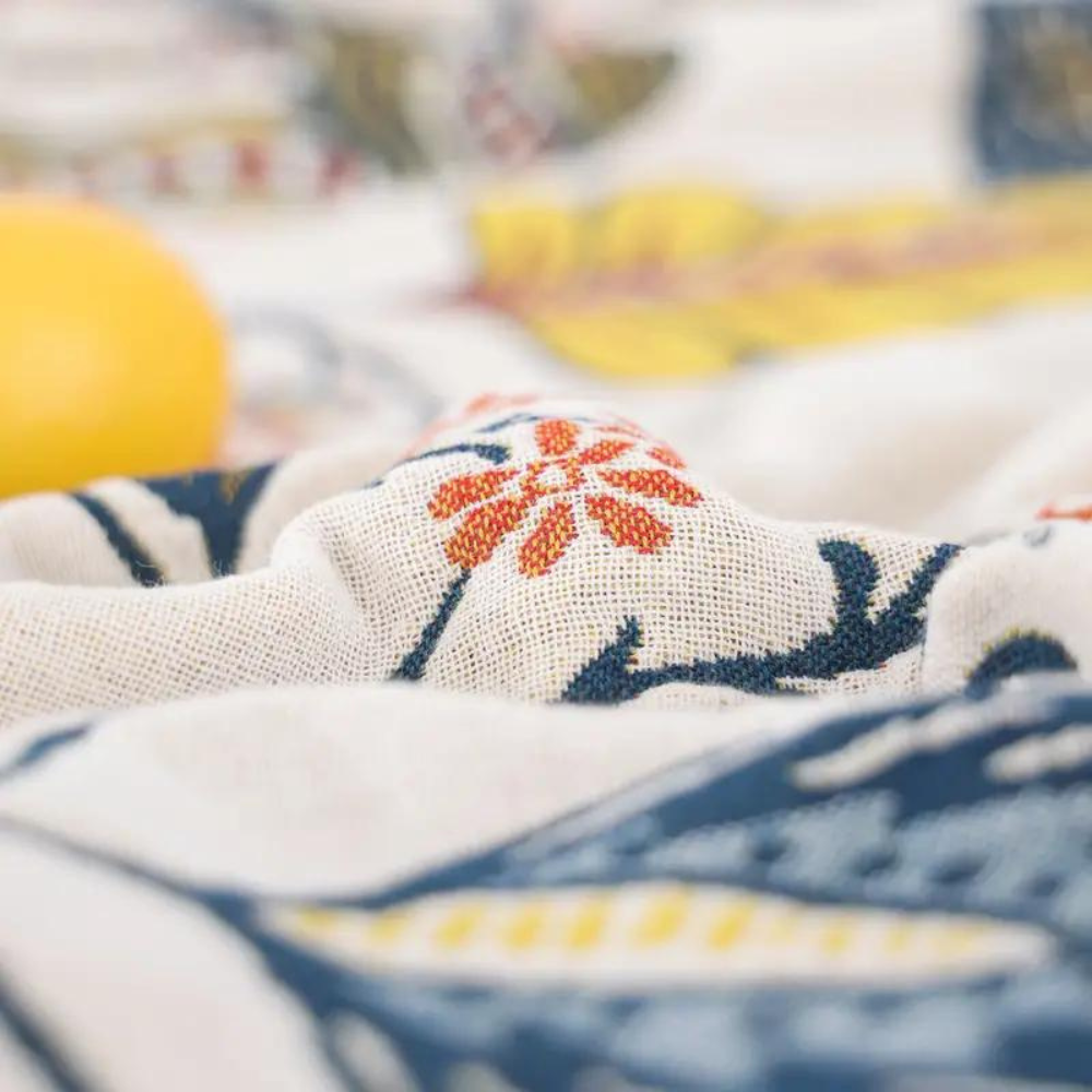 Floral Cotton Blanket | Reversible Design | Elegant All-Season Throw 4