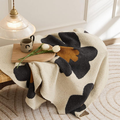 Floral Knitted Blanket | All-Season Cozy Comfort | Elegant Home Decor 2