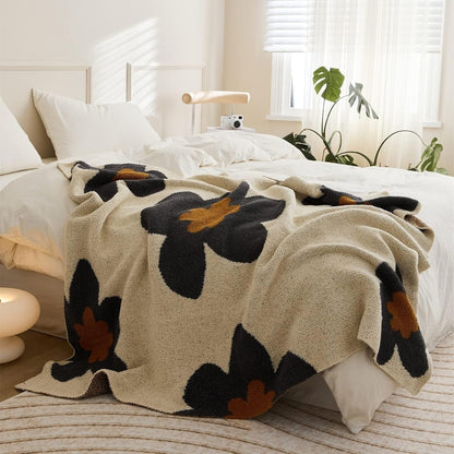 Floral Knitted Blanket | All-Season Cozy Comfort | Elegant Home Decor 4