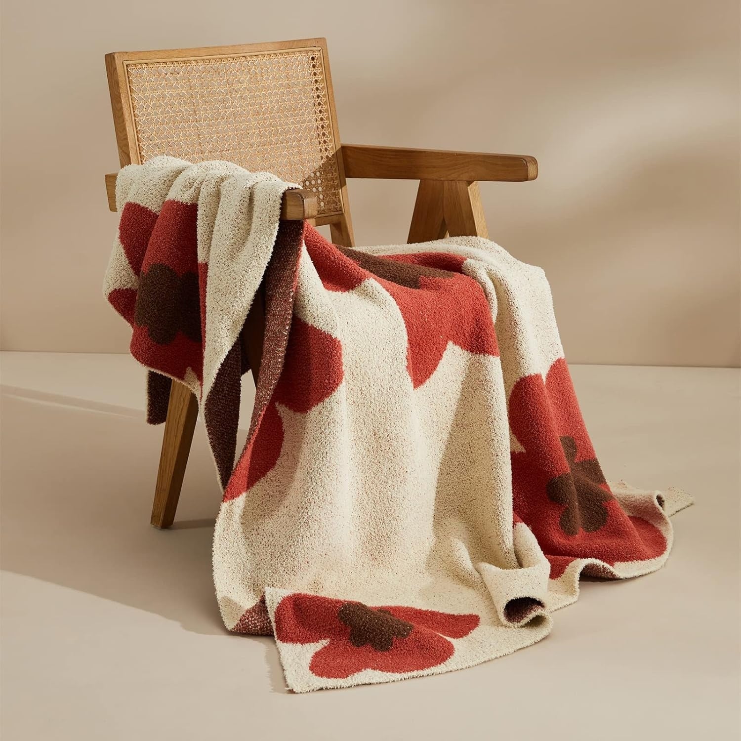 Floral Knitted Blanket | All-Season Cozy Comfort | Elegant Home Decor 5