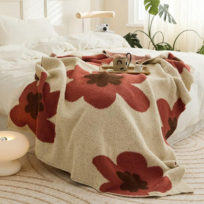 Floral Knitted Blanket | All-Season Cozy Comfort | Elegant Home Decor 6