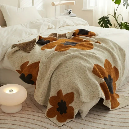 Floral Knitted Blanket | All-Season Cozy Comfort | Elegant Home Decor 8