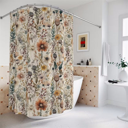 Floral Shower Curtain Waterproof Microfiber Elegant Decor Design 0