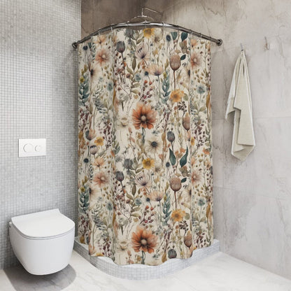 Floral Shower Curtain Waterproof Microfiber Elegant Decor Design 1