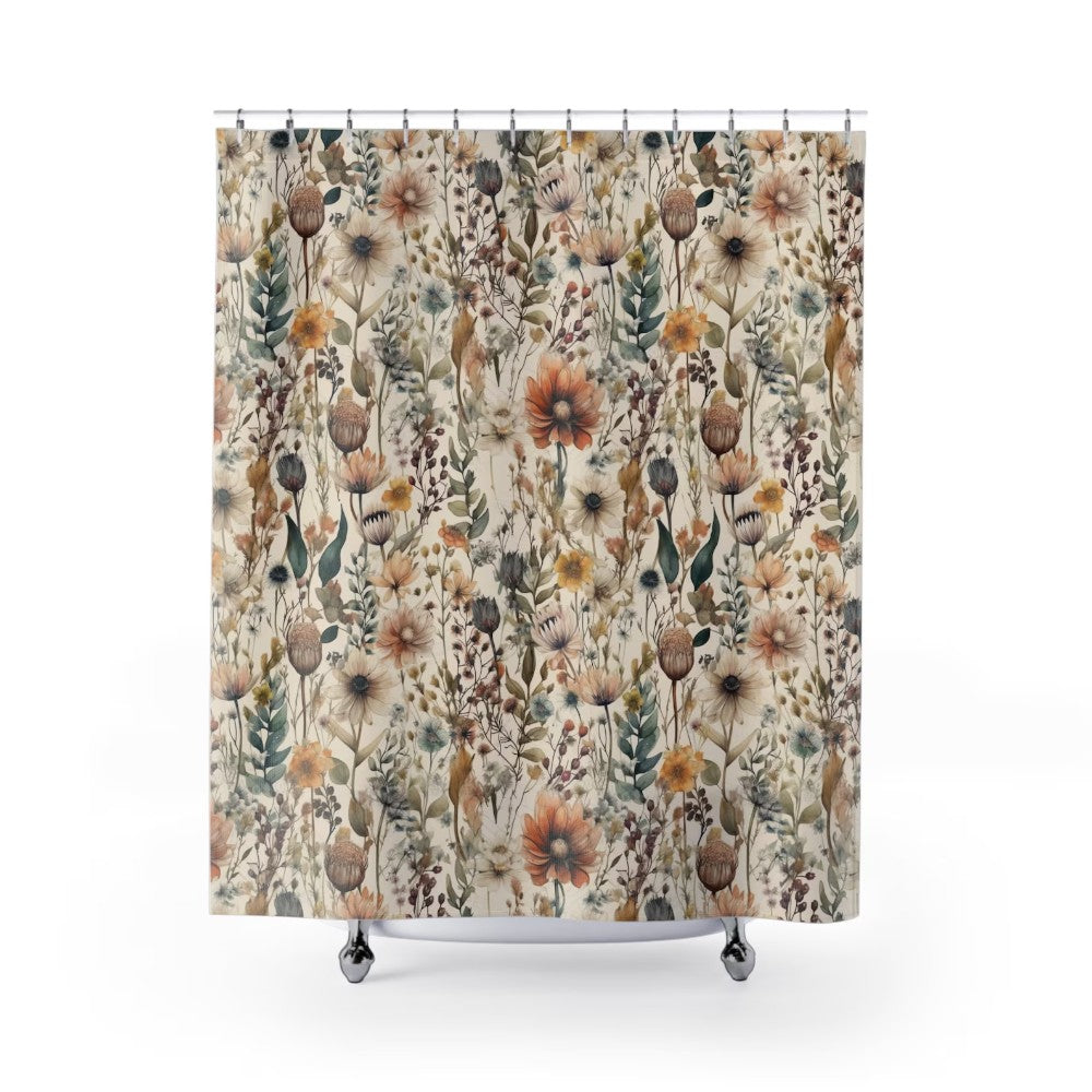 Floral Shower Curtain Waterproof Microfiber Elegant Decor Design 3