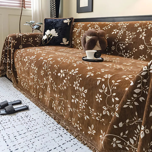 Floral Sofa Cover Vintage Microfiber Soft Protective Throw 0