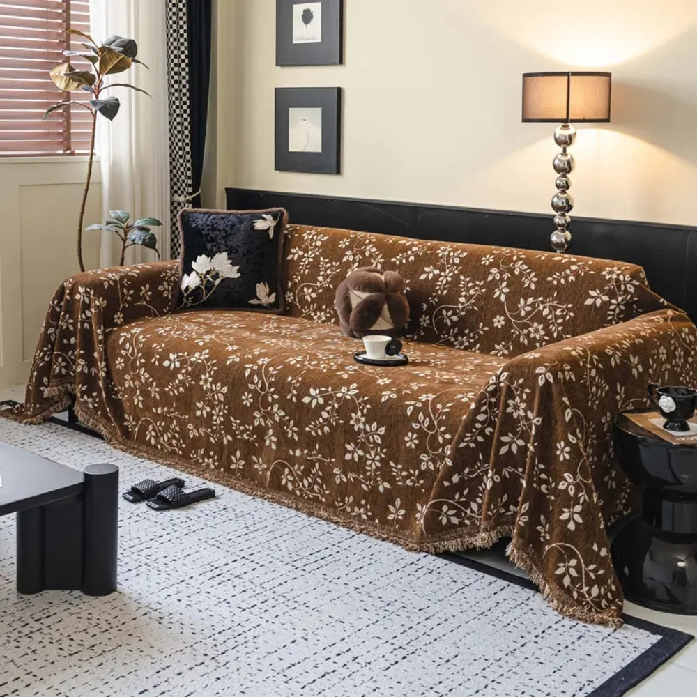 Floral Sofa Cover Vintage Microfiber Soft Protective Throw 2
