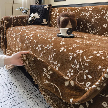 Floral Sofa Cover Vintage Microfiber Soft Protective Throw 6