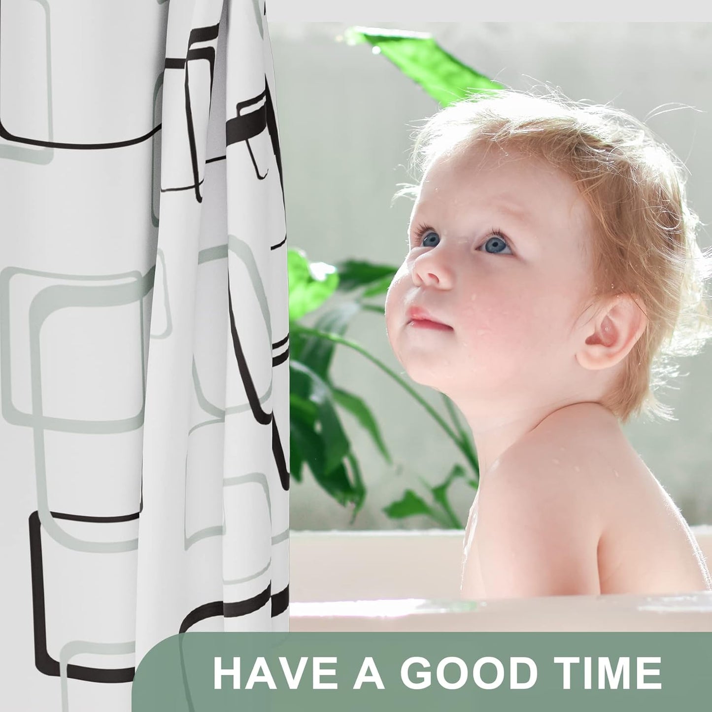 Geometric Shower Curtain Set with Unique Patterns & Rust-Resistant Rings for Stylish Bathroom Upgrade 3