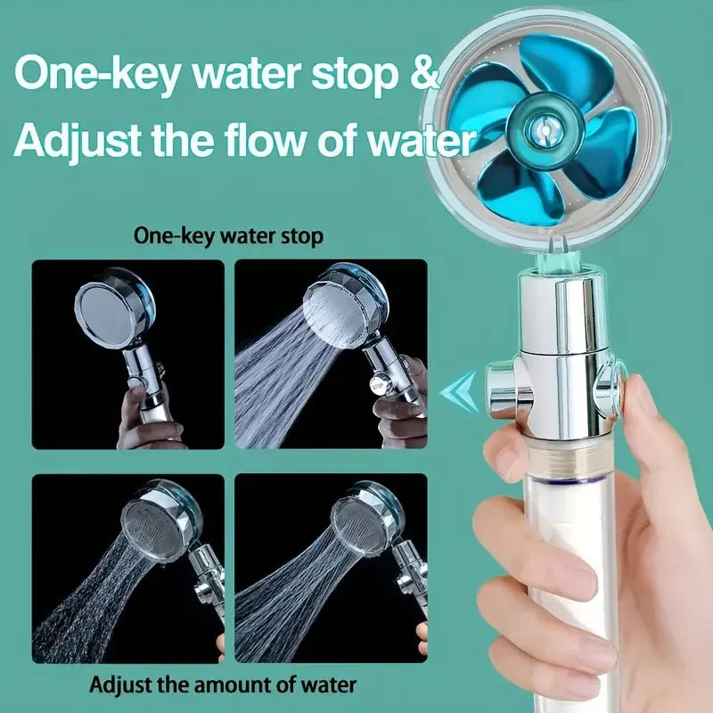 High-Pressure Handheld Shower Head with 360° Rotation | Water-Saving Turbo Fan Design for Enhanced Shower Experience 2