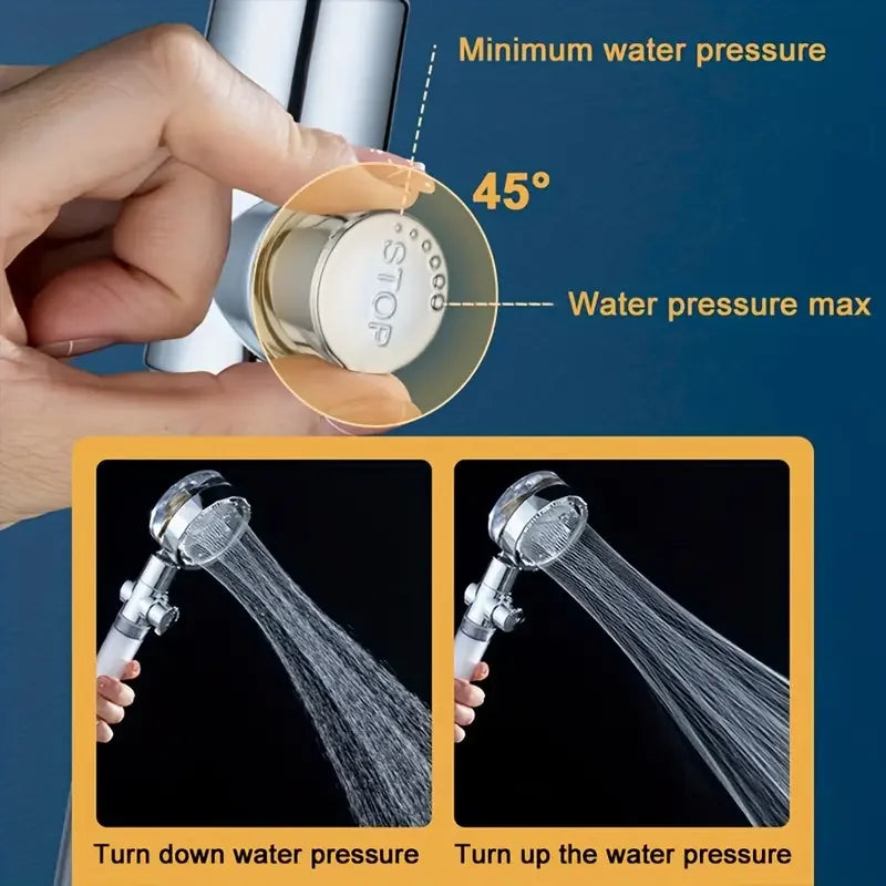 High-Pressure Handheld Shower Head with 360° Rotation | Water-Saving Turbo Fan Design for Enhanced Shower Experience 3