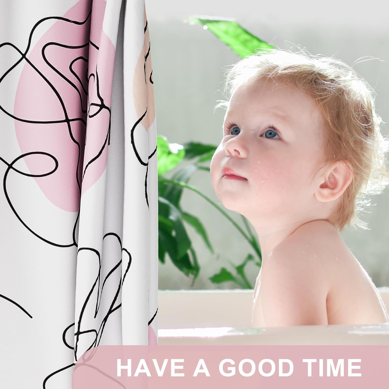 Ink Blooms | Luxury Shower Curtain with Unique Artwork & Easy-Care Fabric | Stylish Bathroom Decor for a Fresh Look 3