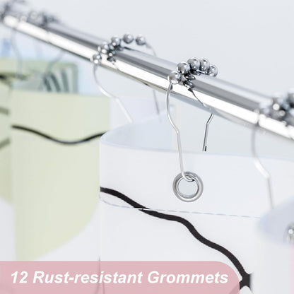 Ink Blooms | Luxury Shower Curtain with Unique Artwork & Easy-Care Fabric | Stylish Bathroom Decor for a Fresh Look 6