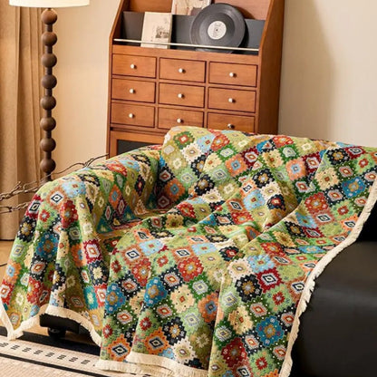 Kilim Sofa Cover Geometric Pattern Soft Microfiber Easy Care 5