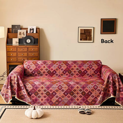 Kilim Sofa Cover Geometric Pattern Soft Microfiber Easy Care 6