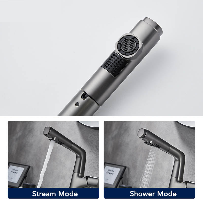 Kitchen Brass Pull-Out Faucet | Elegant Dual-Mode Kitchen Sink Faucet with Sprayer 4