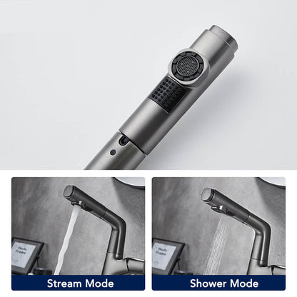 Kitchen Brass Pull-Out Faucet | Elegant Dual-Mode Kitchen Sink Faucet with Sprayer 4