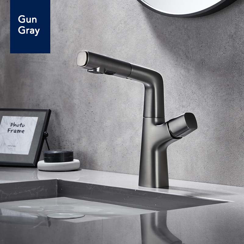 Kitchen Brass Pull-Out Faucet | Elegant Dual-Mode Kitchen Sink Faucet with Sprayer 7