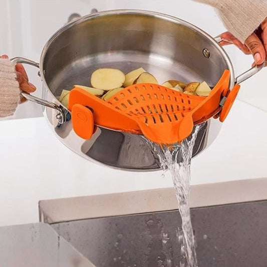 Kitchen Strainer Clip-On Silicone Heat Resistant Easy Drain Design 1