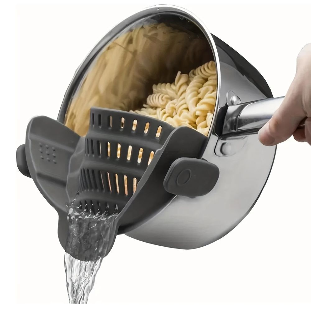Kitchen Strainer Clip-On Silicone Heat Resistant Easy Drain Design 3