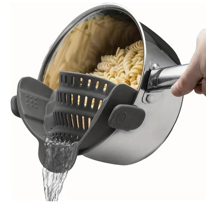 Kitchen Strainer Clip-On Silicone Heat Resistant Easy Drain Design 3
