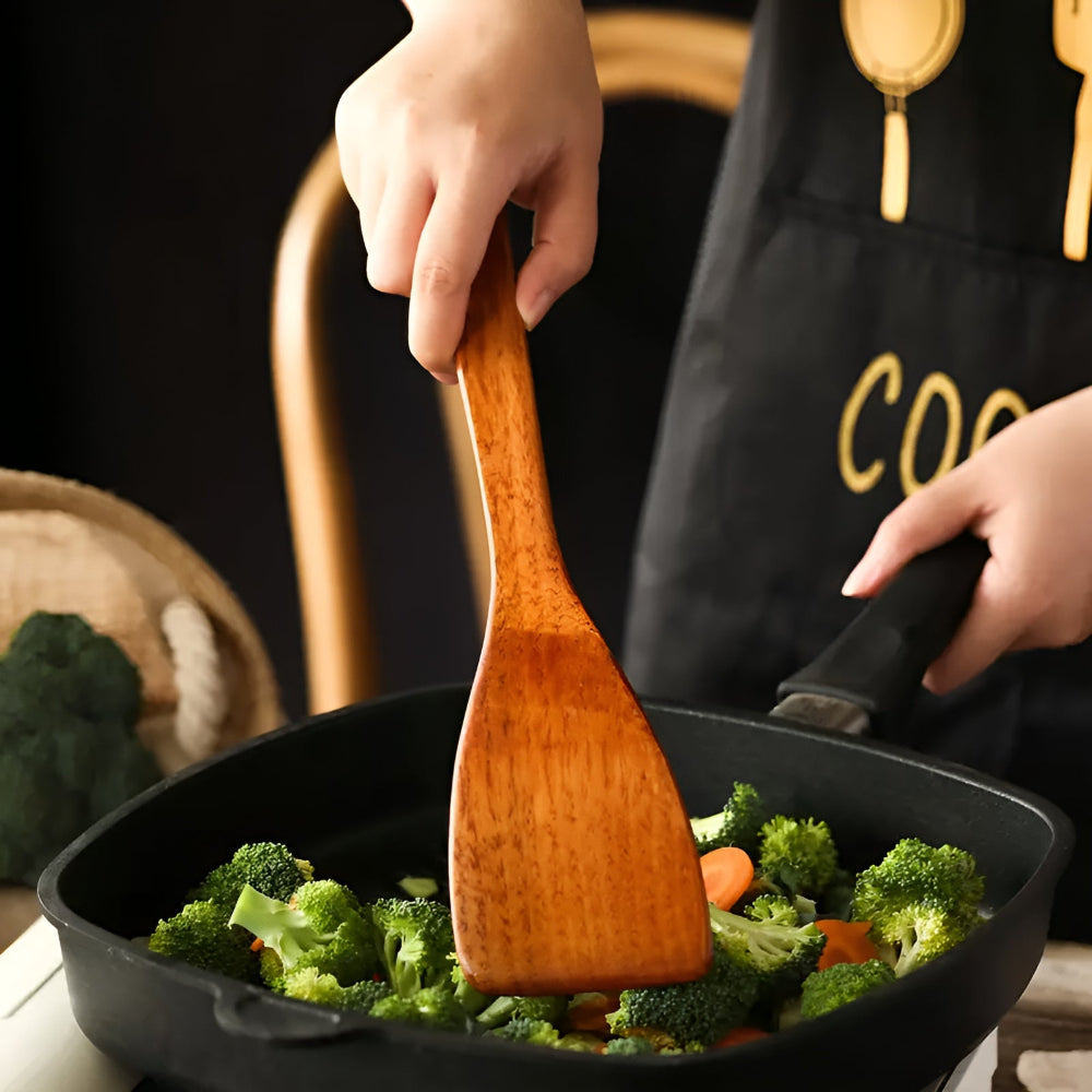Kitchen Utensil Set 4-Piece Natural Hardwood for Versatile Cooking 4