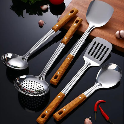 Kitchen Utensil Set Stainless Steel 5 Durable Tools Easy Clean 0