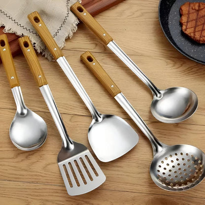 Kitchen Utensil Set Stainless Steel 5 Durable Tools Easy Clean 2