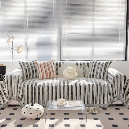 Leaf Design Sofa Cover Soft Microfiber Easy Care Protection 1