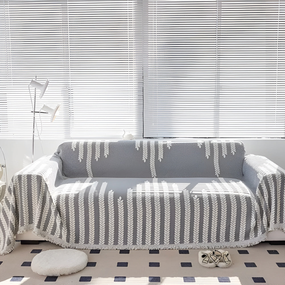 Leaf Design Sofa Cover Soft Microfiber Easy Care Protection 4