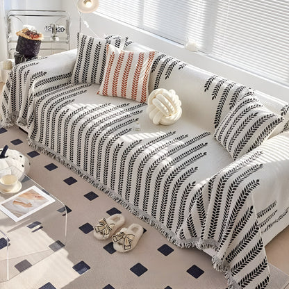 Leaf Design Sofa Cover Soft Microfiber Easy Care Protection 7