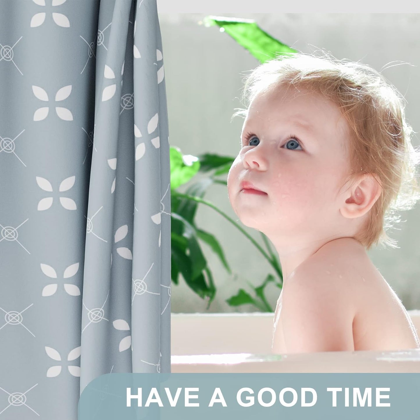 Lucky Clover | Water-Repellent Shower Curtain with Unique Design | Easy-Care Fabric for Fresh Bathrooms 4