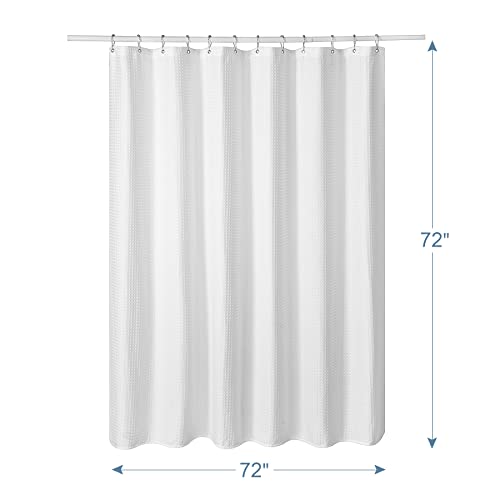 Luxury Waffle Shower Curtain | Heavy-Duty Moisture Resistant Fabric for Elegant Bathroom Decor 2