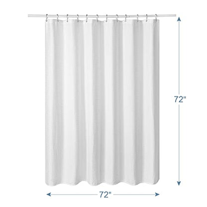 Luxury Waffle Shower Curtain | Heavy-Duty Moisture Resistant Fabric for Elegant Bathroom Decor 2