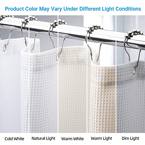 Luxury Waffle Shower Curtain | Heavy-Duty Moisture Resistant Fabric for Elegant Bathroom Decor 4