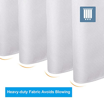 Luxury Waffle Shower Curtain | Heavy-Duty Moisture Resistant Fabric for Elegant Bathroom Decor 5