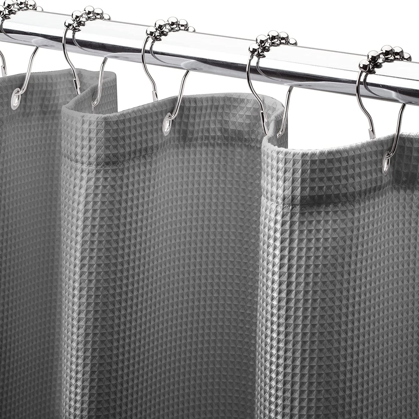 Luxury Waffle Shower Curtain with Heavy-Duty Fabric | Elegant Design for Moisture Resistance and Easy Care 0